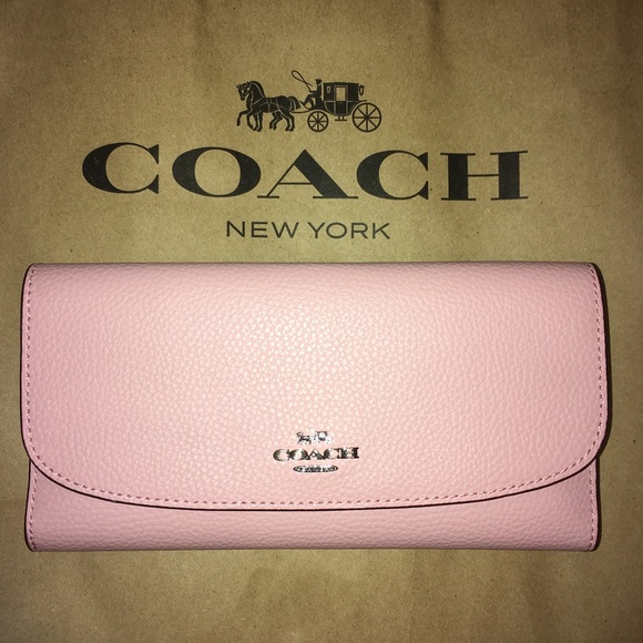 Coach Handbags - NEW Coach Genuine Leather Baby Pink Blush Wallet